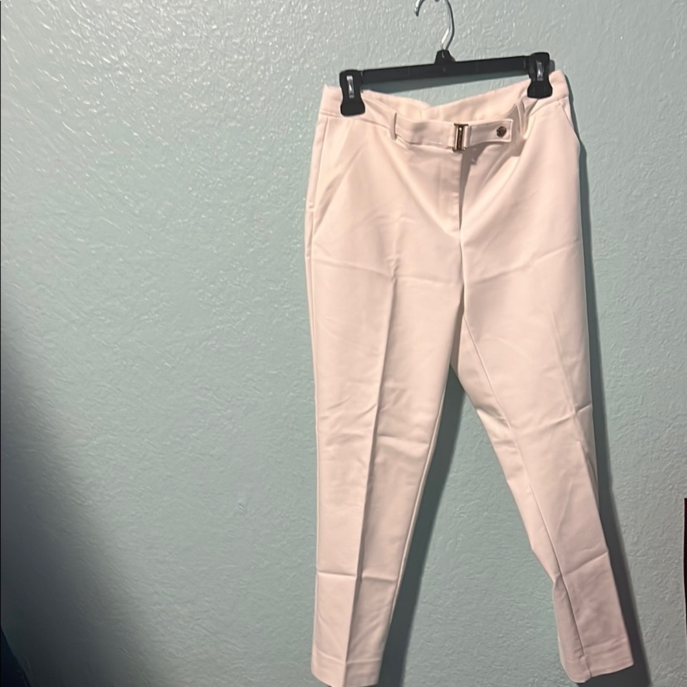Stylish Cream Pants with Belt